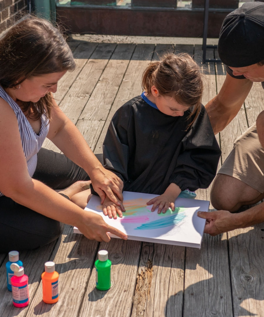 Bavette imperméable avec manches pour enfants, adolescents et adultes handicapés